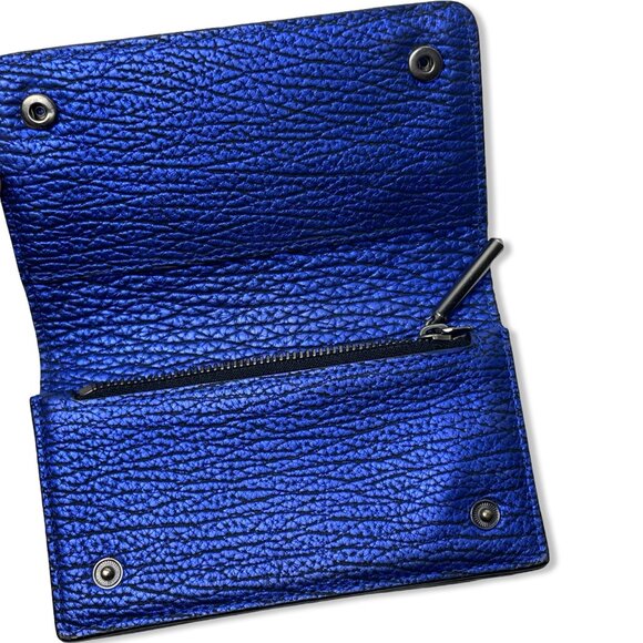 3.1 Phillip Lim Metallic Blue Leather Wallet (Hard-to-Find Color) - Picture 2 of 15